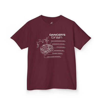 “Dancer’s Brain” Youth Short Sleeve Tee with Funny Dance Brain Graphic – Personalized Dance T-Shirt for Kids & Teens, Custom Name or Studio Option