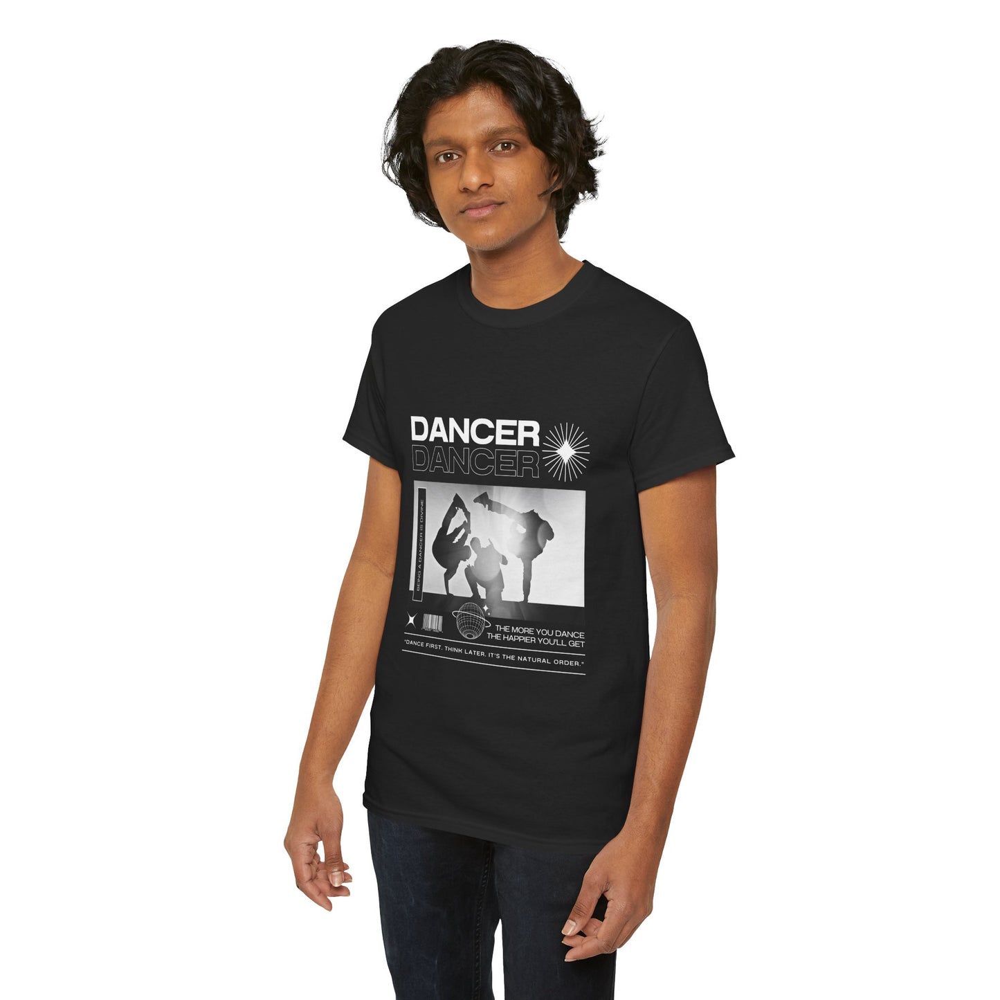 “Dancer” Graphic with Breakdancer Streetwear-Inspired Design | Hip-Hop Dance T-Shirt for Men & Women | Unisex Heavy Cotton Tee
