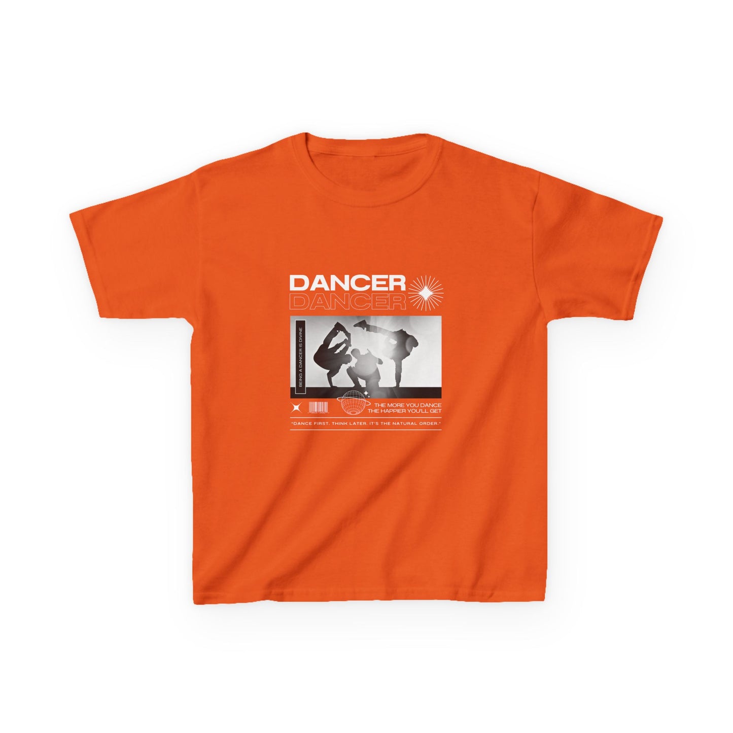 "Dancer" Youth Short Sleeve Tee – Streetwear-Style Breakdancer Graphic Hip Hop Dance Kids T-Shirt