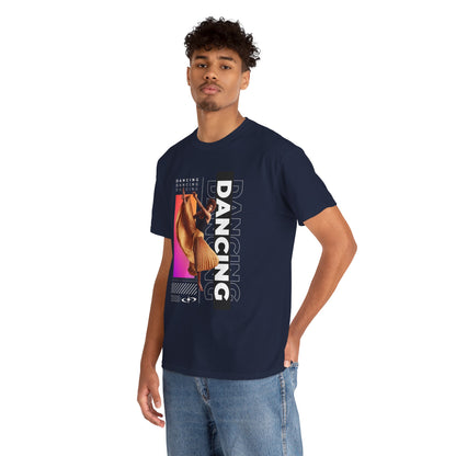 “Dancing” Streetwear-Inspired Female Dancer Unisex Heavy Cotton Tee – Urban Dance Graphic T-Shirt for Performers and Dance Lovers