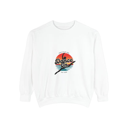 "Keep Calm and Dance On" Unisex Lightweight Crewneck Sweatshirt – Retro-Inspired Dance Graphic Pullover for Dancers & Movement Lovers