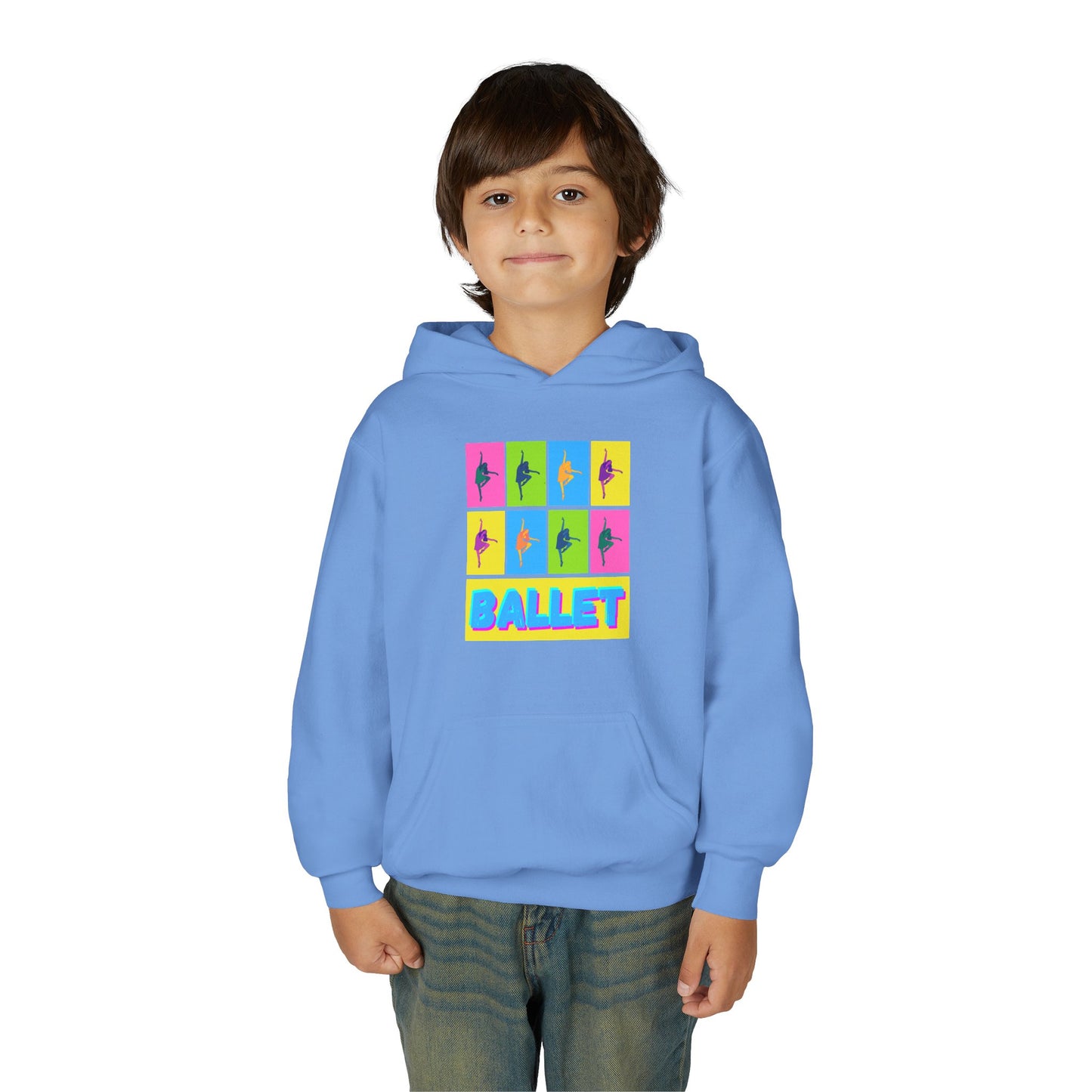 “Ballet” Pop Art Inspired Design with Ballet Dancer Graphics | Streetwear Ballet Hoodie for Kids & Young Dance Enthusiasts | Unisex Youth Hoodie