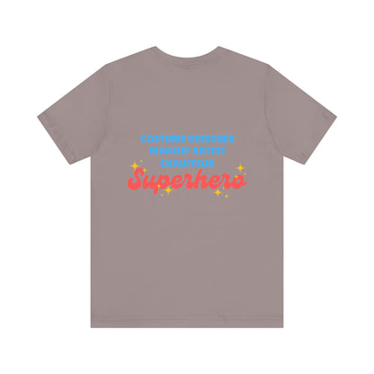 "Dance Mom” T-Shirt – Unisex Garment-Dyed Tee with Floral Dancer Graphic Front & Superhero Role List Back 🌸💪