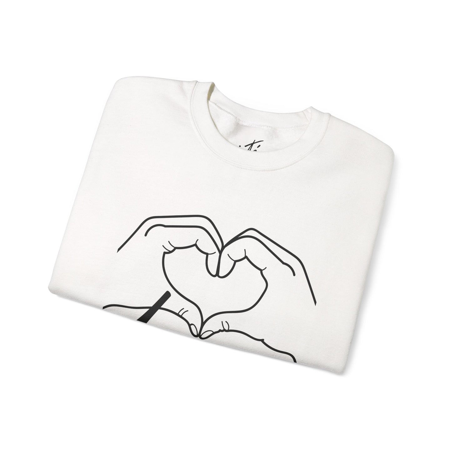 Dance Heart Hands Unisex Crewneck Sweatshirt – Hand Heart Graphic Dance Lover Pullover
