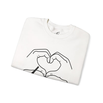 Dance Heart Hands Unisex Crewneck Sweatshirt – Hand Heart Graphic Dance Lover Pullover