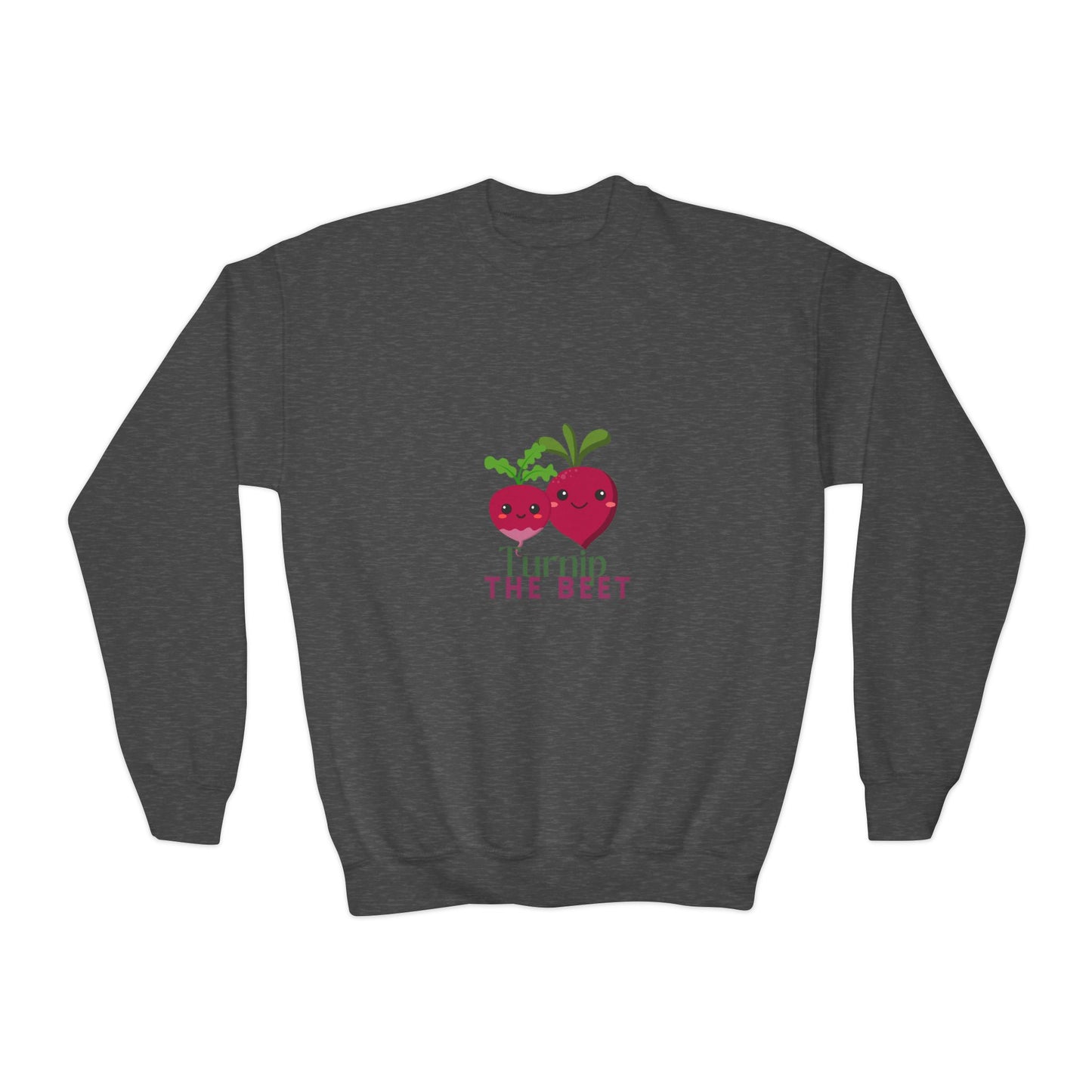 "Turnip the Beet" Youth Crewneck Dance Sweatshirt – Cute Veggie Graphic Pullover for Dancers & Kids 🥕🩰🌈
