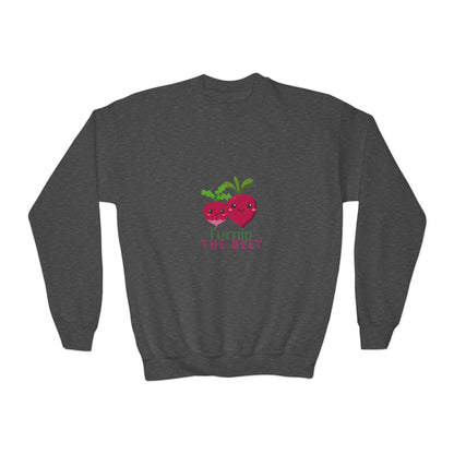 "Turnip the Beet" Youth Crewneck Dance Sweatshirt – Cute Veggie Graphic Pullover for Dancers & Kids 🥕🩰🌈