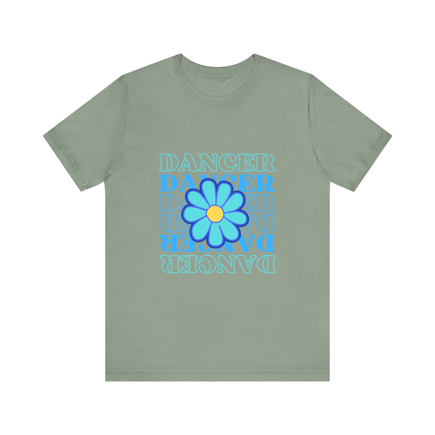 "Dancer" Unisex Jersey Short Sleeve T-Shirt – Floral Text Graphic Dance Tee – Soft Lightweight Ballet & Studio Style Shirt