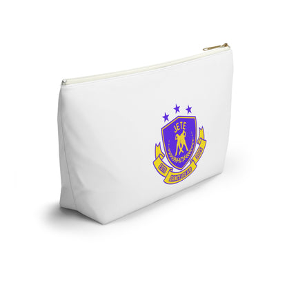 “Jeté Dance Gear" Makeup Bag – Colorful Collegiate-Inspired Dance Graphic – Stylish Zipper Pouch for Cosmetics, Accessories & Team Essentials