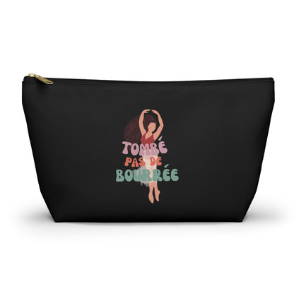 "Tombé Pas de Bourrée" Makeup Bag – Elegant Ballet Dancer Graphic – Ballet-Themed Zipper Pouch for Cosmetics, Accessories & Dance Gifts