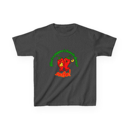 "What’s a Pepper’s Favorite Dance? Salsa!" Youth Short Sleeve Tee – Funny Dance Shirt with Cute Pepper Graphic for Kids