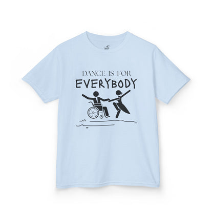 “Dance Is for Everybody” Youth Short Sleeve Tee – Inclusive Dance T-Shirt for Kids & Teens, Personalized with Name or Studio