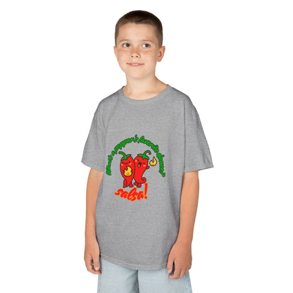 "What’s a Pepper’s Favorite Dance? Salsa!" Youth Short Sleeve Tee – Funny Dance Shirt with Cute Pepper Graphic for Kids