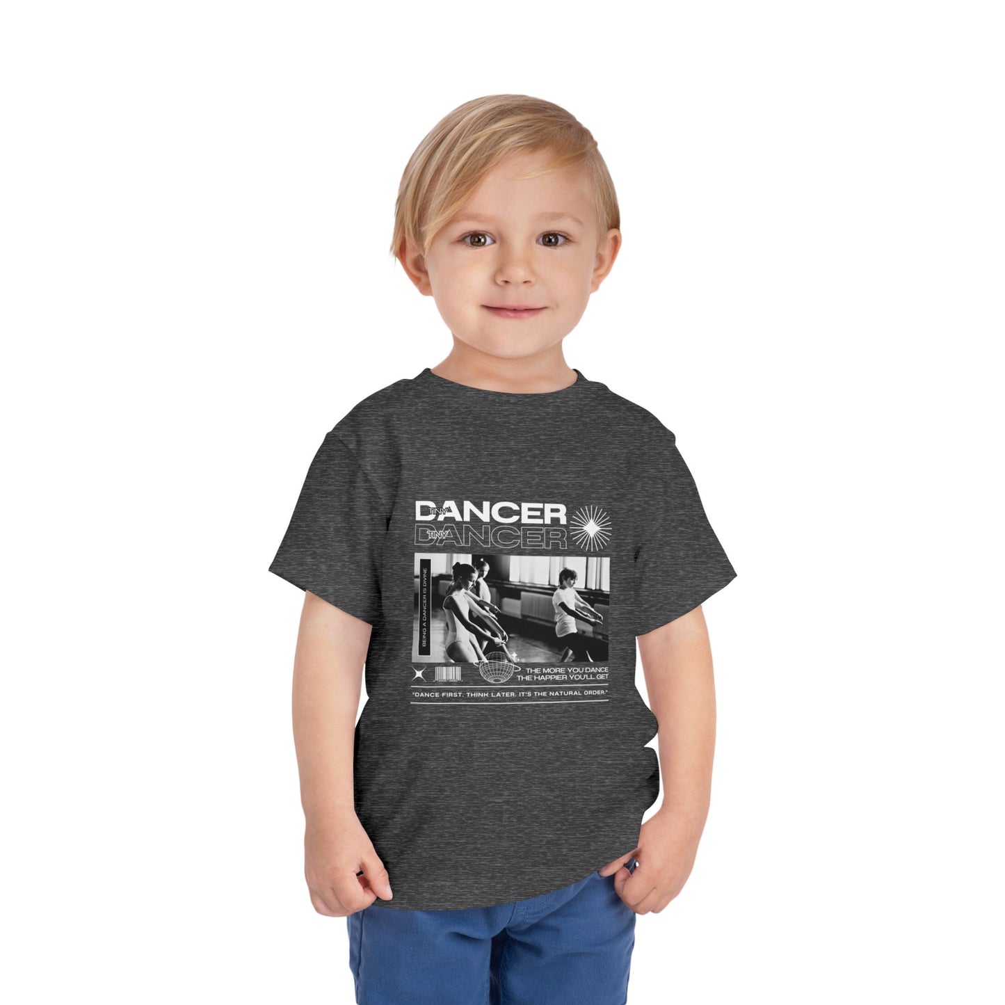 “Tiny Dancer" Toddler Short Sleeve T-Shirt – Streetwear-Inspired Ballet Class Graphic Tee for Kids