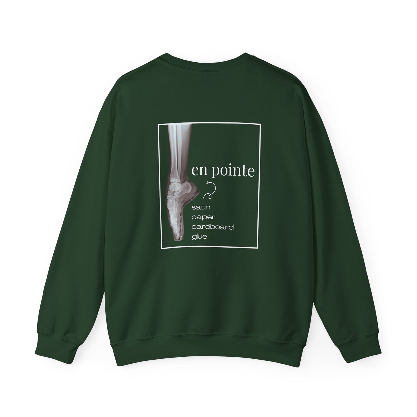 “I Dance en Pointe” - Optional Personalized Sleeve - Ballet Unisex Heavy Blend™ Crewneck Sweatshirt with Front and Back Print