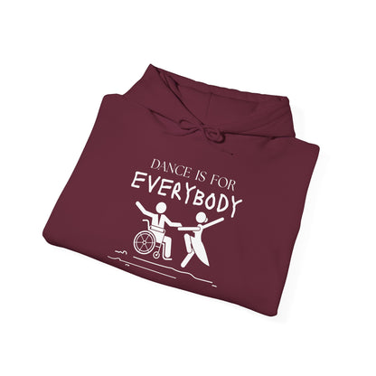 "Dance Is for Everybody" Unisex Hoodie – Inclusive Dance-Themed Hoodie for Teens and Adults with Personalization Option on Sleeve