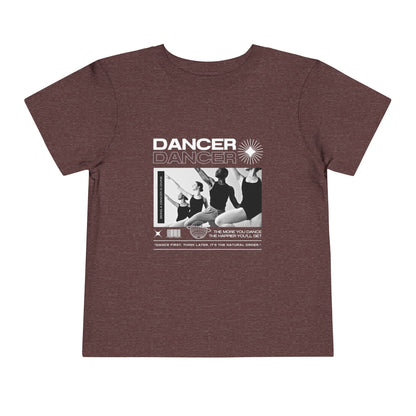 “Dancer" Toddler Short Sleeve T-Shirt – Streetwear-Inspired Ballet Barre Graphic Tee for Young Kids