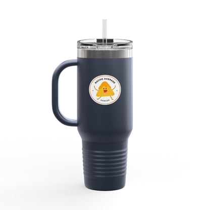 "Nacho Average Dancer" 40oz Insulated Travel Mug – Cute Kawaii Nacho Graphic Dance Tumbler for On-the-Go Hydration