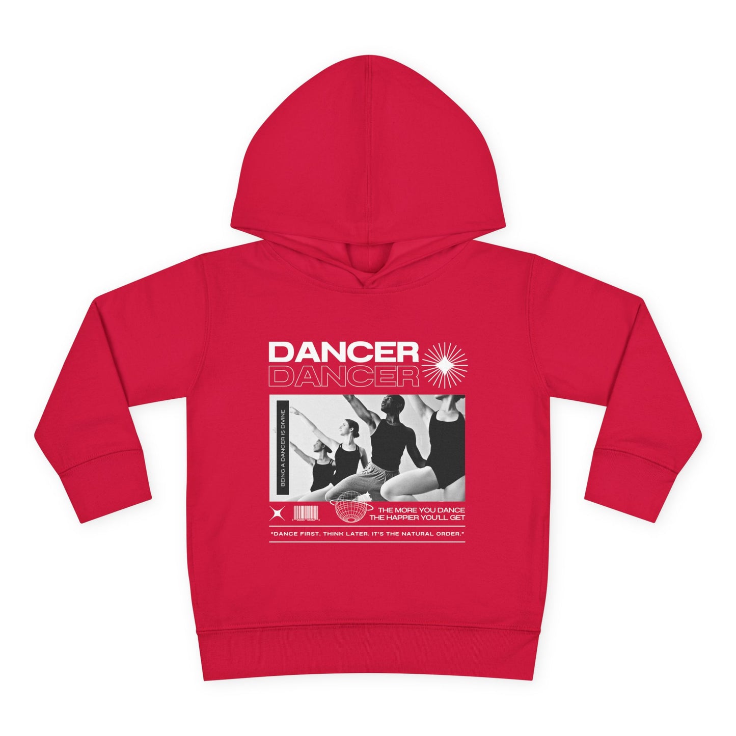 “Dancer” Toddler Pullover Hoodie – Streetwear-Inspired Ballet Barre Graphic Sweatshirt for Kids