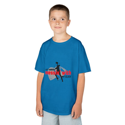 "Ain’t Nobody Messin’ With My Click" – Youth Short Sleeve Dance Tee with Tap Shoes & Tap Dancer Graphic
