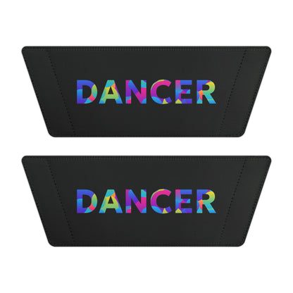YOUTH SIZES - “Dancer” Colorful Text – Dance-Inspired Custom Slides with Removable Straps | Youth Sandal Slides