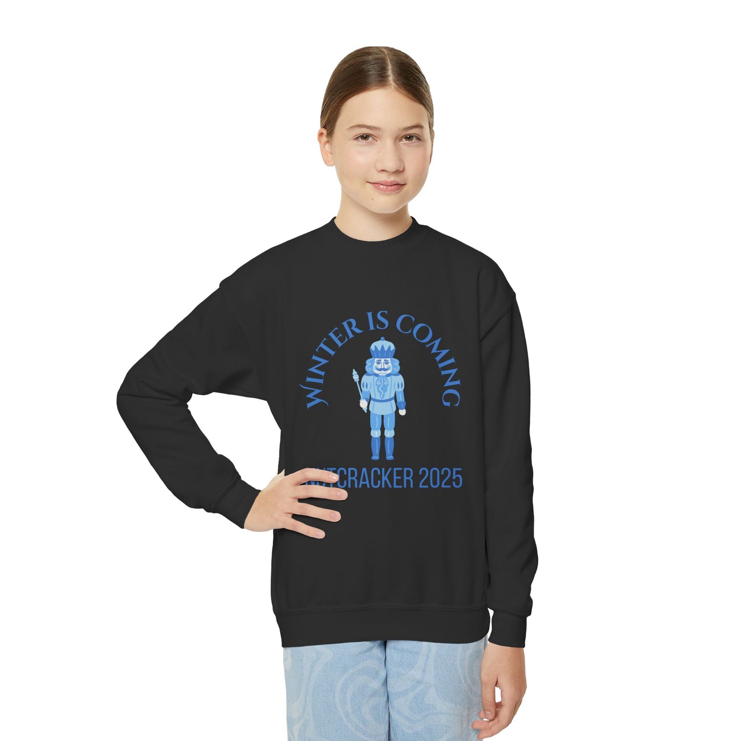 “Winter Is Coming Nutcracker 2025” Sweatshirt – YOUTH Crewneck | Holiday Dance Sweatshirt for Ballet Dancers