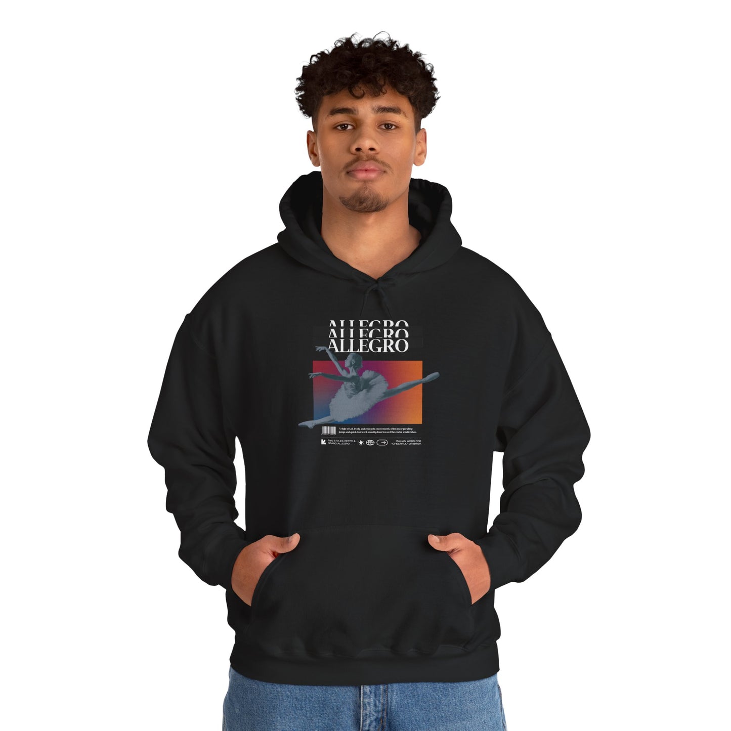 "Allegro" Ballet Definition Hoodie – Unisex Streetwear-Inspired Dance Sweatshirt with Ballerina Graphic