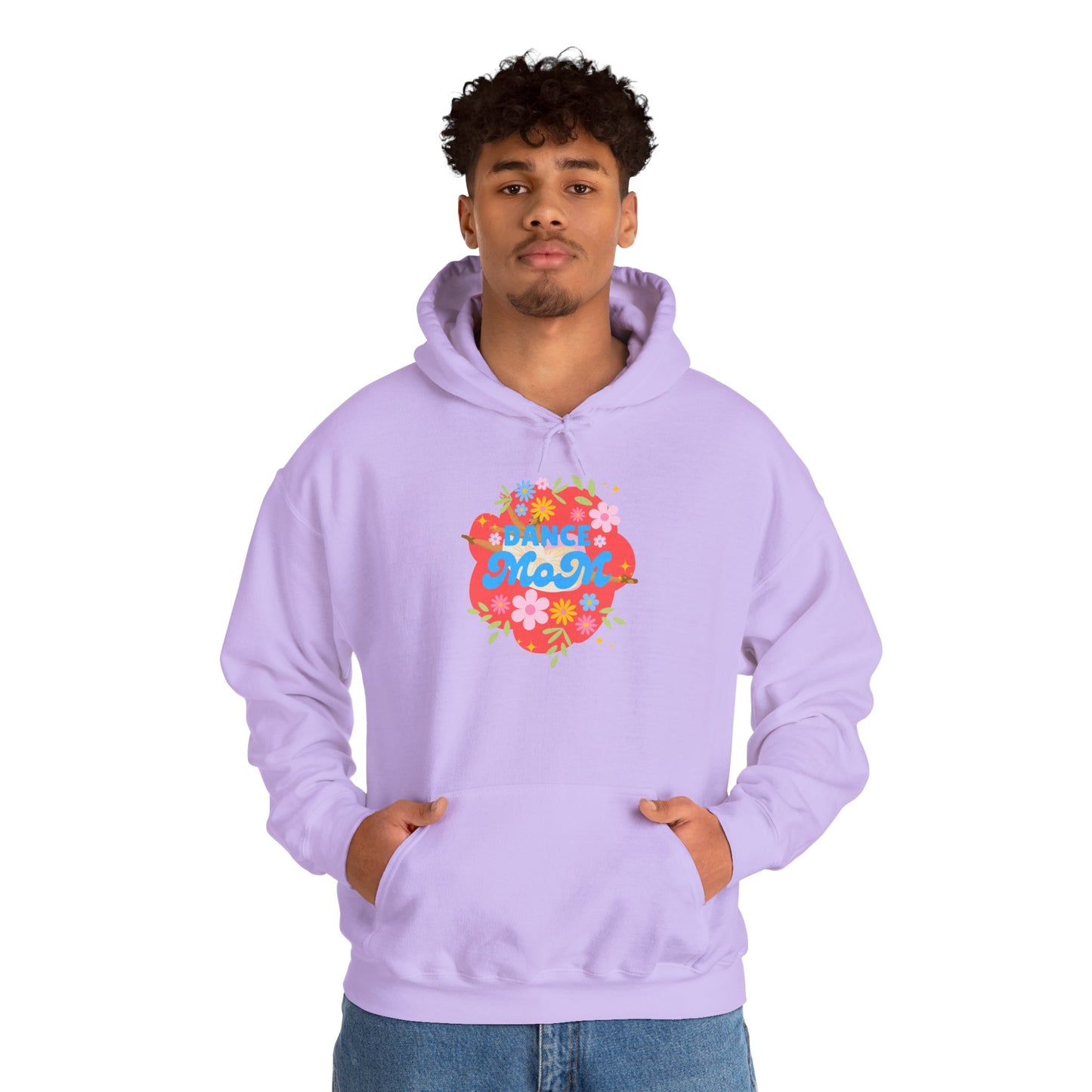 "Dance Mom" Superhero Hoodie – Floral Front Graphic & Fun Back Design | Unisex Hooded Sweatshirt for Proud Dance Parents