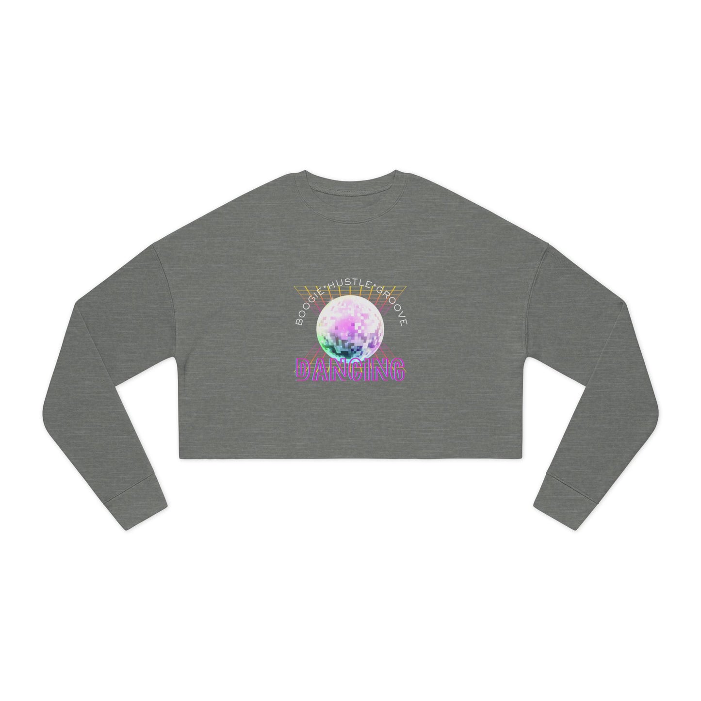 "Boogie, Hustle, Groove - Dancing" Streetwear Dance Graphic – Women’s Cropped Fleece Sweatshirt