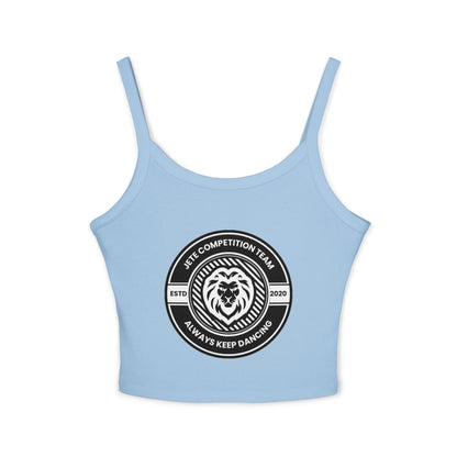 "Jeté Competition Team – Always Keep Dancing" Women’s Spaghetti Strap Tank Top – Collegiate-Inspired Dance Graphic | Stylish Team Apparel for Dancers & Performers
