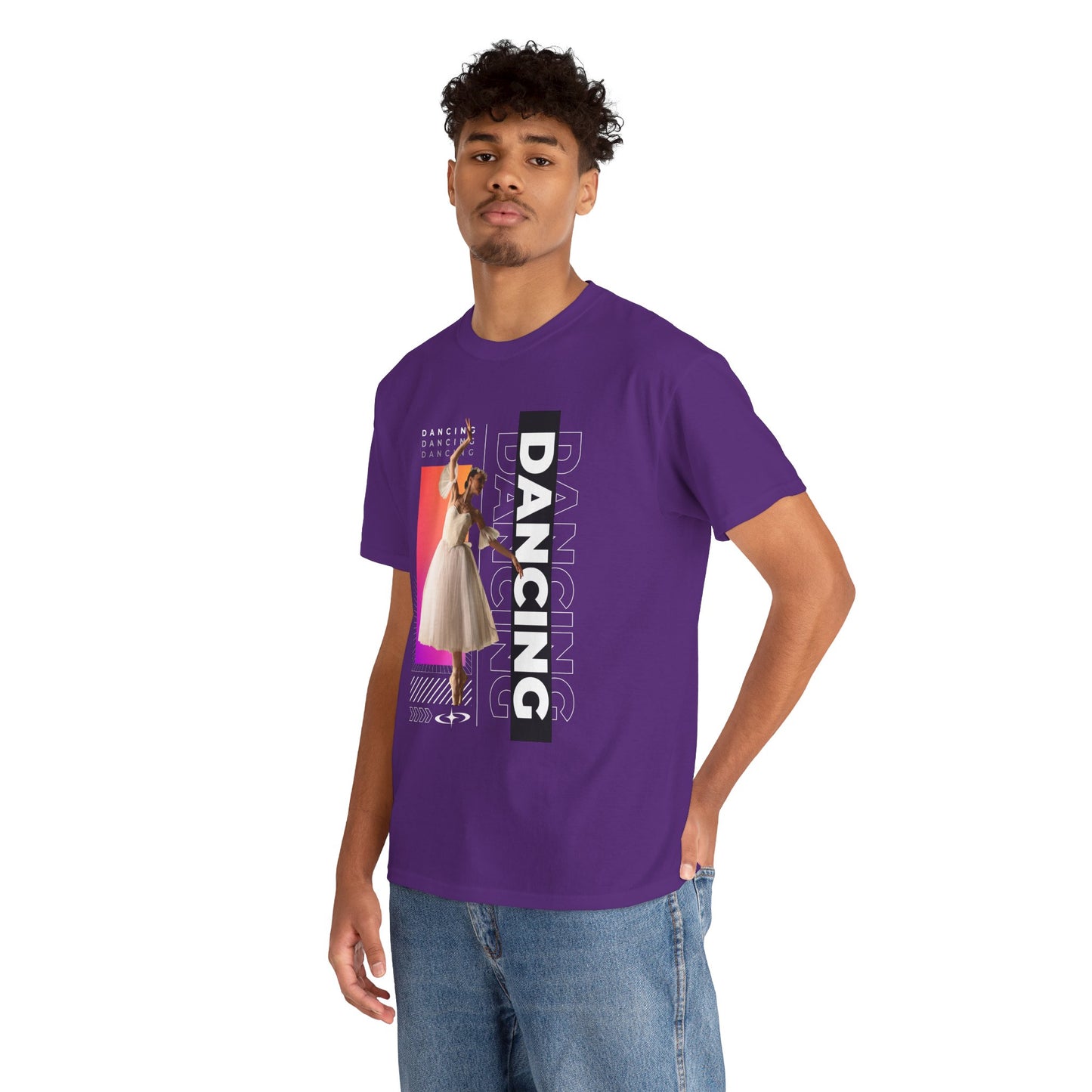 “Dancing” Streetwear-Inspired Female Dancer Unisex Heavy Cotton Tee – Urban Dance Graphic T-Shirt for Performers and Dance Lovers