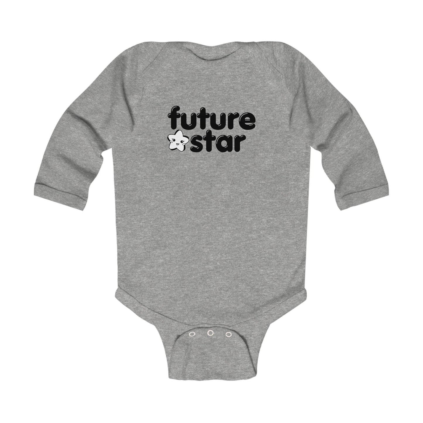 "Future Star” Infant Long Sleeve Bodysuit - Cute Danced-Themed Baby One-Piece for Little Performers and Rising Stars