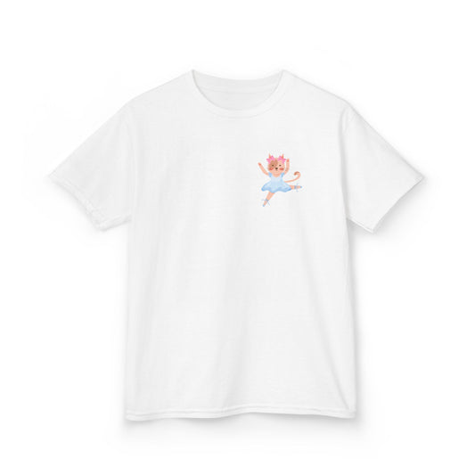"Every Meow & Then I Dance" – Youth Short Sleeve Tee with Cute Dancing Cat Graphic | Kids’ Dance & Cat Lover T-Shirt