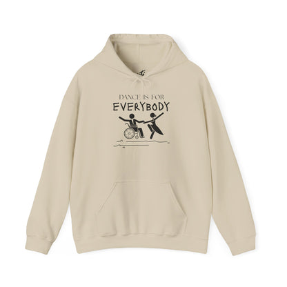 "Dance Is for Everybody" Unisex Hoodie – Inclusive Dance-Themed Hoodie for Teens and Adults with Personalization Option on Sleeve
