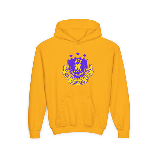 "Jeté Dance Gear" Youth Hooded Sweatshirt – Collegiate-Inspired Dance Team Graphic Hoodie for Kids and Teens