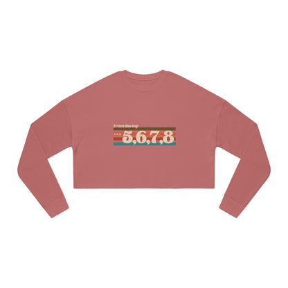 "From the Top and 5, 6, 7, 8" Women’s Cropped Dance Sweatshirt – Retro Graphic Design | Trendy Dance Rehearsal Apparel for Performers & Choreographers