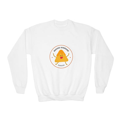 "Nacho Average Dancer" – Funny Youth Crewneck Dance Sweatshirt | Cute Nacho Graphic Kids Pullover