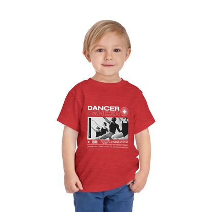 “Dancer" Toddler Short Sleeve T-Shirt – Streetwear-Inspired Ballet Barre Graphic Tee for Young Kids