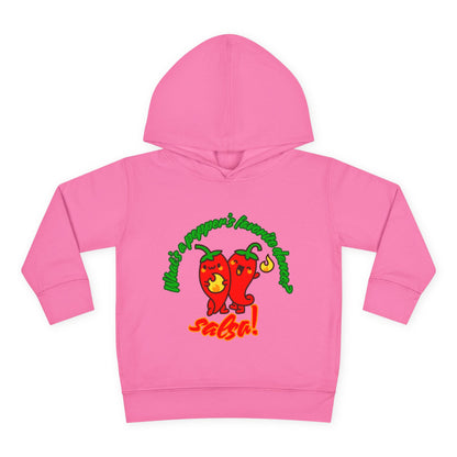 "What's a Pepper's Favorite Dance? Salsa!" Toddler Fleece Dance Hoodie – Funny Colorful Pullover for Kids