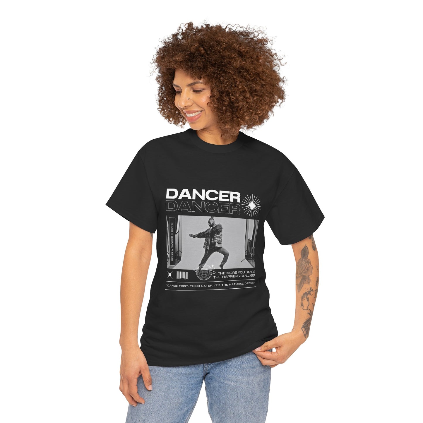 "Dancer "Jazz Pose Unisex Heavy Cotton Tee – Streetwear-Inspired Jazz Dance Graphic T-Shirt for Performers
