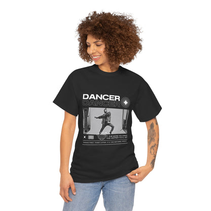 "Dancer "Jazz Pose Unisex Heavy Cotton Tee – Streetwear-Inspired Jazz Dance Graphic T-Shirt for Performers
