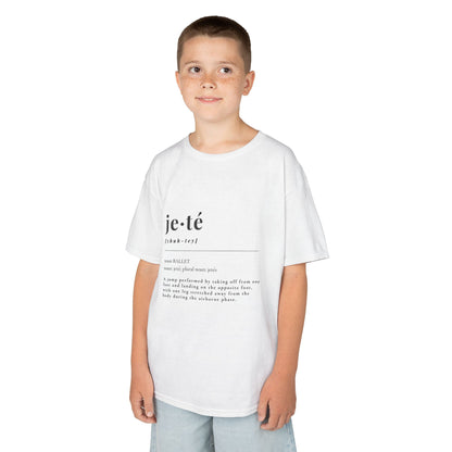 Jeté Definition Youth Short Sleeve Tee – Ballet Term Graphic Dance T-Shirt for Kids & Teens, Personalized with Name or Studio