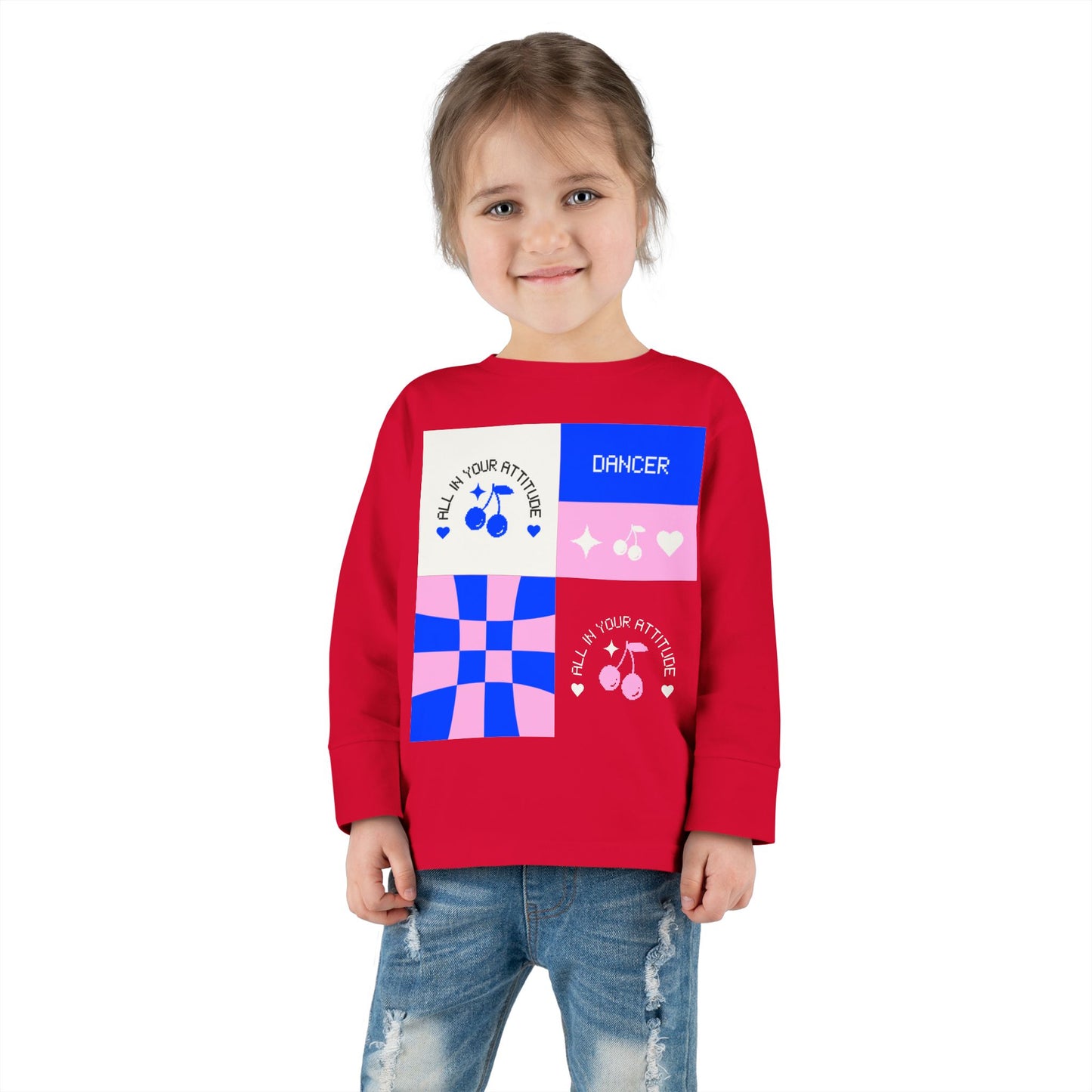 "Dancer – All in Your Attitude" Toddler Dance T-Shirt – Retro Graphic Long Sleeve Tee for Kids
