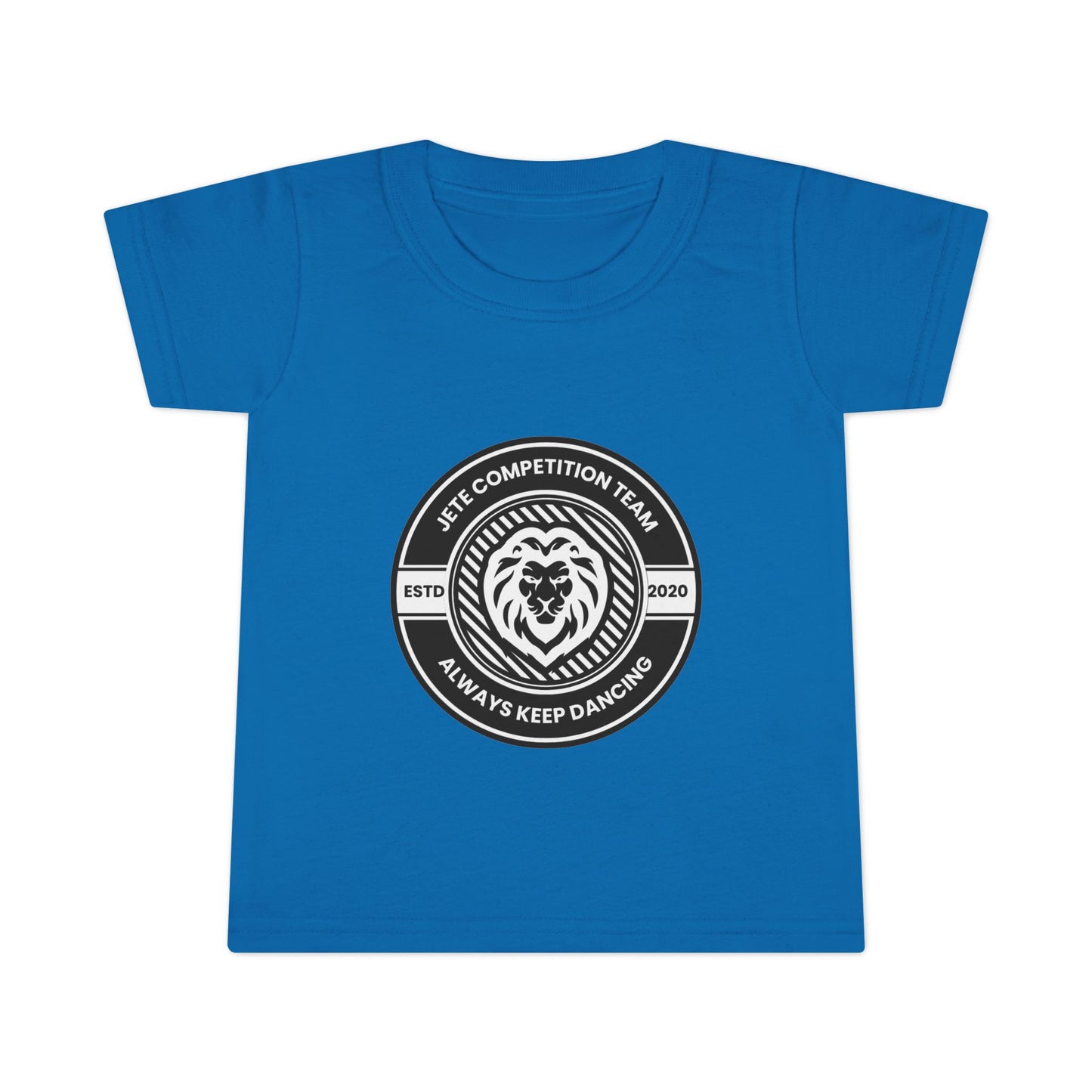 "Jeté Competition Team – Always Keep Dancing" Toddler Dance T-Shirt – Collegiate-Inspired Emblem Graphic Short Sleeve Tee for Kids