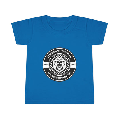 "Jeté Competition Team – Always Keep Dancing" Toddler Dance T-Shirt – Collegiate-Inspired Emblem Graphic Short Sleeve Tee for Kids