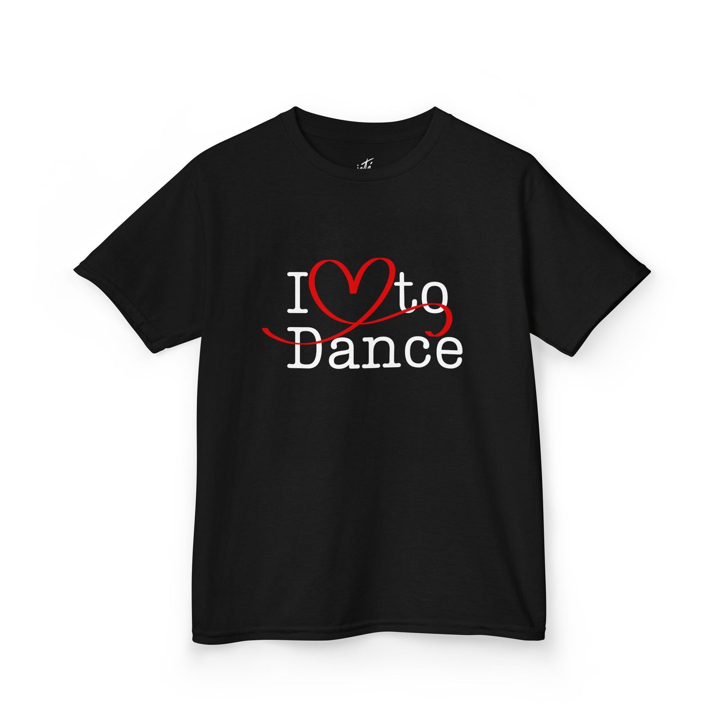 "I Love to Dance" Youth Short Sleeve Tee – Hand-Drawn Heart Graphic Dance Lover T-Shirt