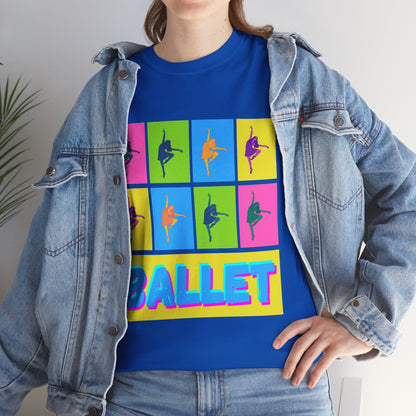 "Ballet" Pop Art Inspired Dance Graphic Unisex Heavy Cotton Tee – Artistic Ballet Dancer T-Shirt for Dance Lovers