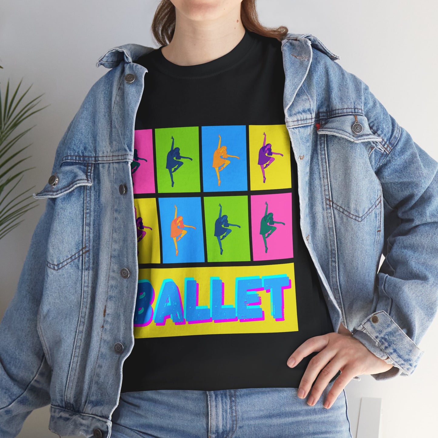 "Ballet" Pop Art Inspired Dance Graphic Unisex Heavy Cotton Tee – Artistic Ballet Dancer T-Shirt for Dance Lovers