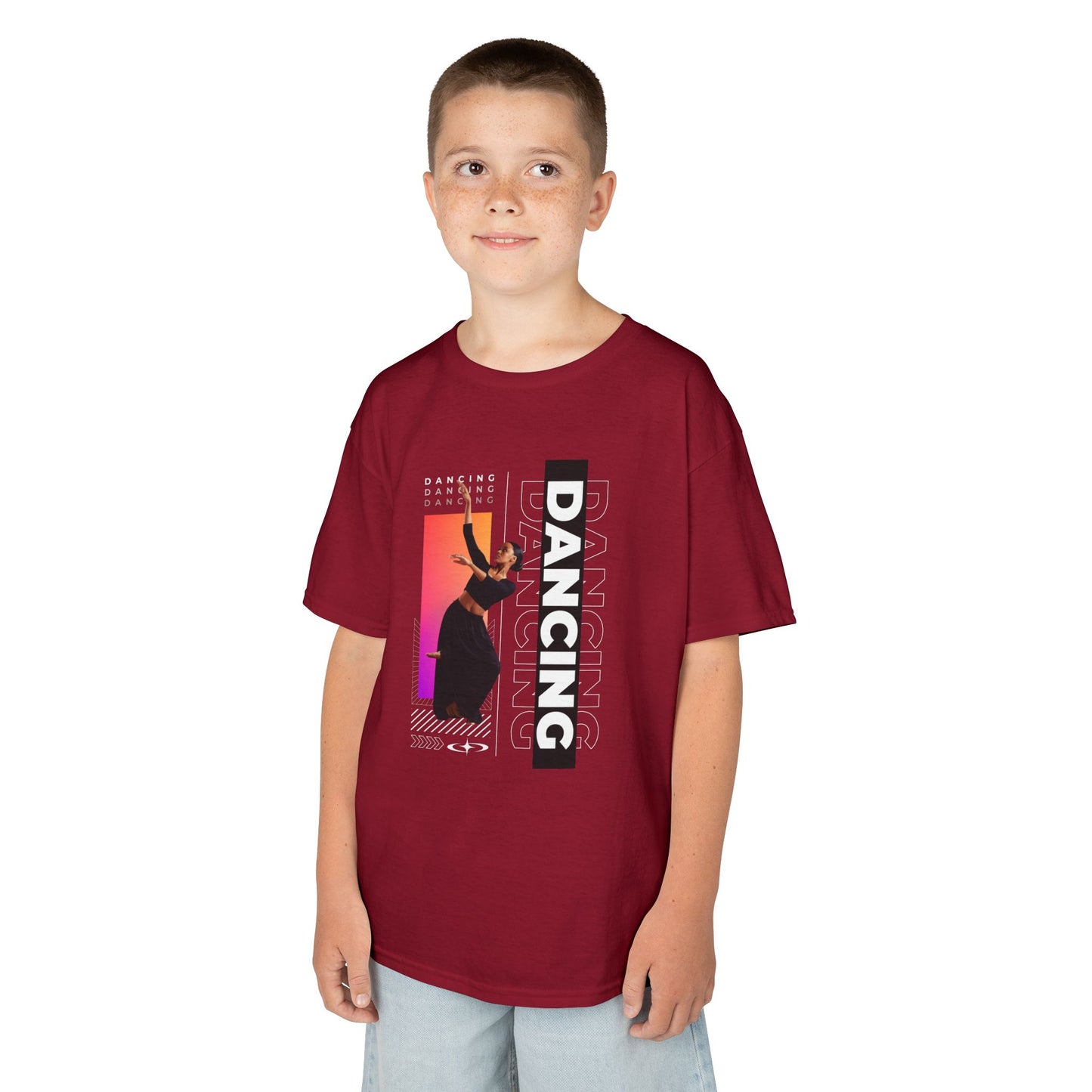 “Dancing” Youth Short Sleeve T-Shirt – Streetwear-Inspired Female Dancer Design – Trendy Kids Dance Graphic Tee