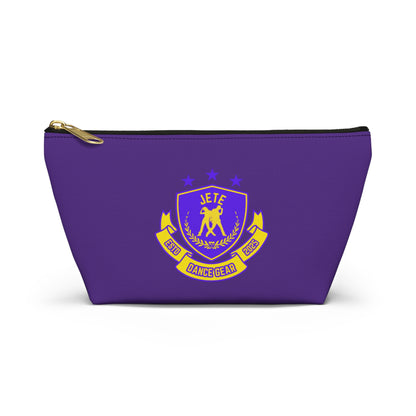 “Jeté Dance Gear" Makeup Bag – Colorful Collegiate-Inspired Dance Graphic – Stylish Zipper Pouch for Cosmetics, Accessories & Team Essentials
